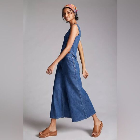 Pilcro- Women’s Denim Wide-Leg Pant Matching Set, Size 14 Altered - Picture 8 of 16